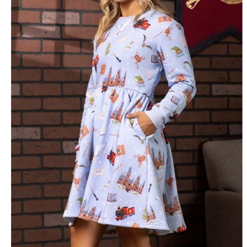 Cakeworthy Harry Potter Sweater Dress Cottagecore Academia Whimsical Wizardcore